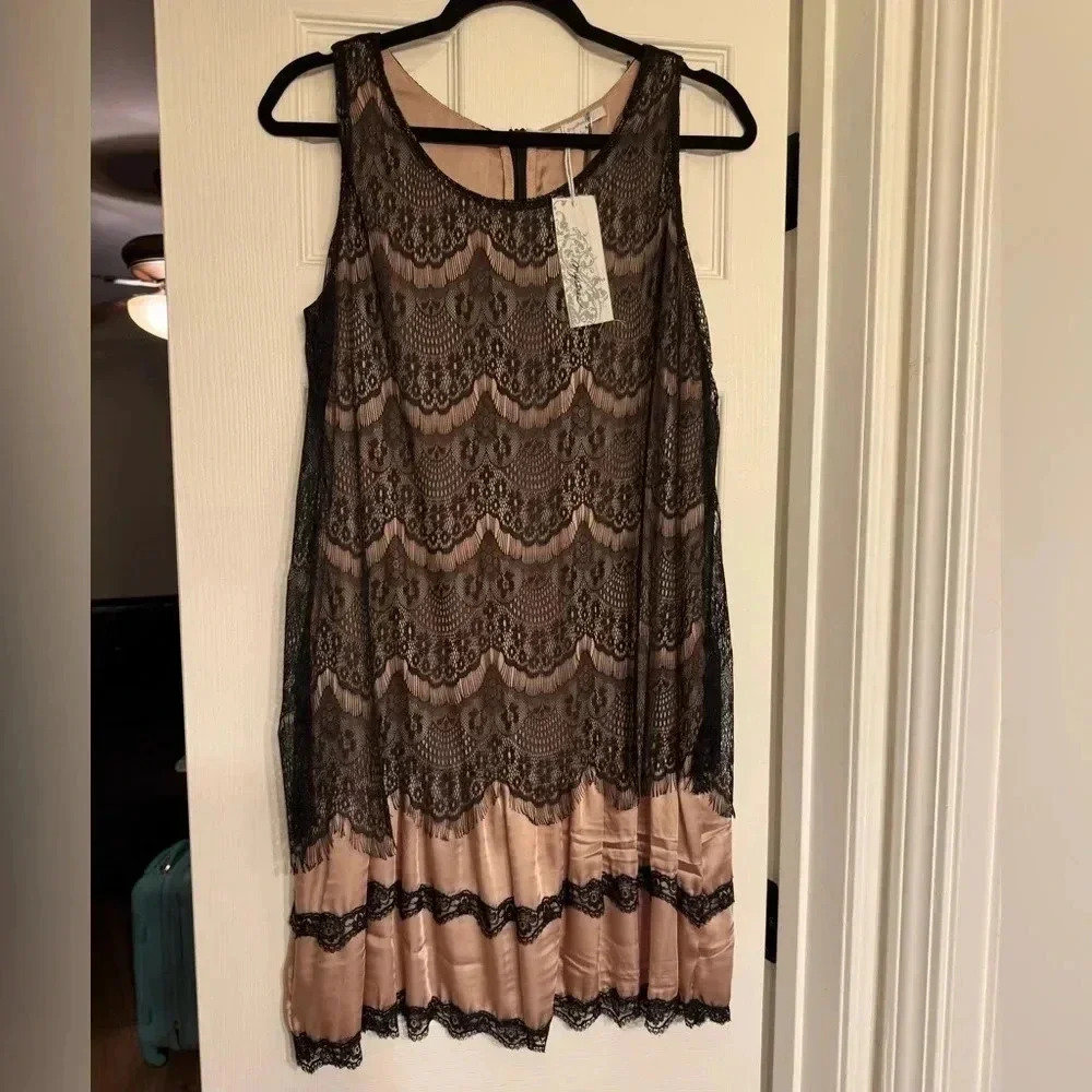 Mystree Cocktail Dress Size s NWT black and champagne